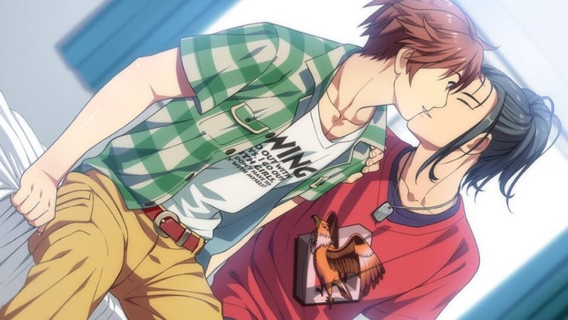 No Thank You!!! — Two adult male visual-novel characters shown close together — No Thank You game screenshot.